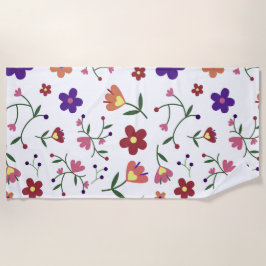 Hand-Drawn Floral Pattern Strandlaken