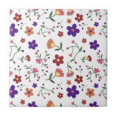 Hand-Drawn Floral Pattern Tegeltje (Voorkant)