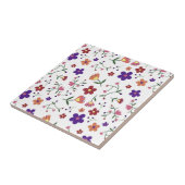 Hand-Drawn Floral Pattern Tegeltje (Zijkant)