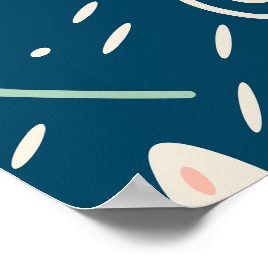 Hand drawn floral stilish fabric. Seamles pattern Poster (Hoek)