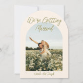 Hand Drawn Floral Summer Arched Photo Wedding Kaart (Achterkant)