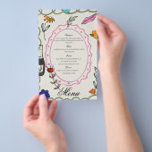 Hand Drawn Floral Whimsy Elegant Simple Menu (Hand)