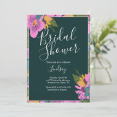 Hand Drawn Florals Bold Greenery Vrijgezellenfeest Kaart (Staand voorkant)