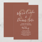 Hand Drawn Florals Wedding Bold Heart Wreater Kaart (Voorkant / Achterkant)