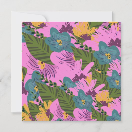 Hand Drawn Florals Wedding Bold Pink Greenery (Achterkant)