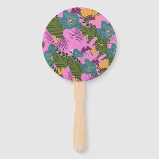 Hand Drawn Florals Wedding Bold Pink Greenery Handwaaier (Achterkant)