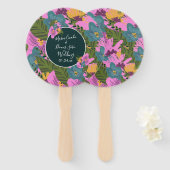 Hand Drawn Florals Wedding Bold Pink Greenery Handwaaier (Voorkant en achterkant)