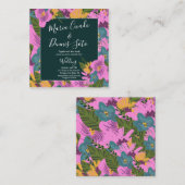 Hand Drawn Florals Wedding Bold Pink Greenery Notitiekaartje (Voorkant / Achterkant)