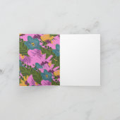 Hand Drawn Florals Wedding Bold Pink Greenery Notitiekaartje (Binnen)