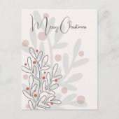 Hand drawn florar Christmas mistletoe Briefkaart (Voorkant)
