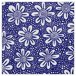 Hand Drawn Flower Pattern 140617 - Deep Navy Stof