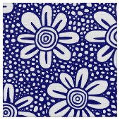 Hand Drawn Flower Pattern 140617 - Deep Navy Stof (Close Up)