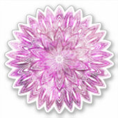 Hand Drawn flower petals roze Mandala Sticker (Voorkant)