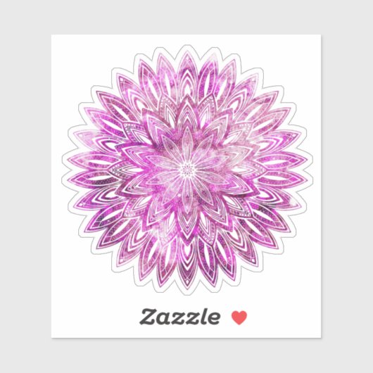 Hand Drawn flower petals roze Mandala Sticker (Vel)