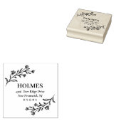 Hand Drawn Flower Sprigs Name & Address Rubberstempel (Gestempeld)