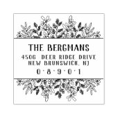 Hand Drawn Flowers Greenery  Font Adres Rubberstempel (Afrduk)