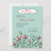 Hand Drawn Flowers Invitation Kaart (Voorkant)