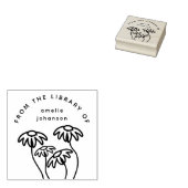 Hand-drawn Flowers Simple Custom Library Book Rubberstempel (Gestempeld)