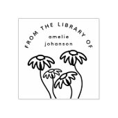 Hand-drawn Flowers Simple Custom Library Book Rubberstempel (Afrduk)