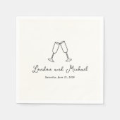 Hand Drawn Flutes Doodle Modern Wedding Servet (Voorkant)