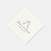 Hand Drawn Flutes Doodle Modern Wedding Servet (Hoek)