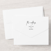 Hand-Drawn Foliage Simple Wedding All In One Uitnodiging (Achterkant)