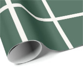 Hand Drawn Forest Green and White Grid Holiday Cadeaupapier (Rol Hoek)