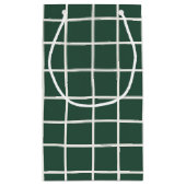 Hand Drawn Forest Green and White Grid Holiday Klein Cadeauzakje (Achterkant)