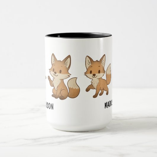 Hand Drawn Fox Custom Cute Mok (Midden)