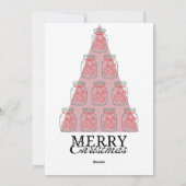 Hand-drawn frame modern pink Merry Christmas  Feestdagenkaart (Achterkant)