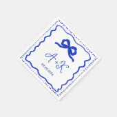 Hand Drawn French Blue Wedding Monogram Servet (Hoek)