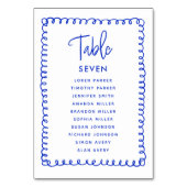 Hand Drawn French Blue Wedding Seating Chart Kaart (Voorkant)