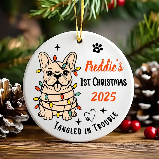 Hand Drawn French Bulldog Ceramic Christmas Keramisch Ornament