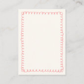 Hand Drawn French Pink and Green Wedding Bedankt Plaatskaartje (Achterkant)