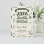 Hand Drawn Fresh Off the Market Bridal Shower Kaart (Staand voorkant)