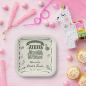 Hand Drawn Fresh Off the Market Bridal Shower Papieren Bordje (Feest)