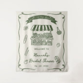 Hand Drawn Fresh Off the Market Bridal Shower Wandkleed (Voorkant)