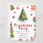 Hand Drawn Friendsmas Party Invitation Kaart (Voorkant)