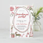 Hand drawn Friendsmas Whimsical Doodle Christmas  Kaart (Staand voorkant)