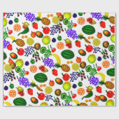 Hand Drawn Fruit Medley Pattern Cadeaupapier (Vlak)