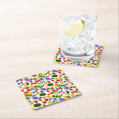 Hand Drawn Fruit Medley Pattern Kartonnen Onderzetters (Insitu)