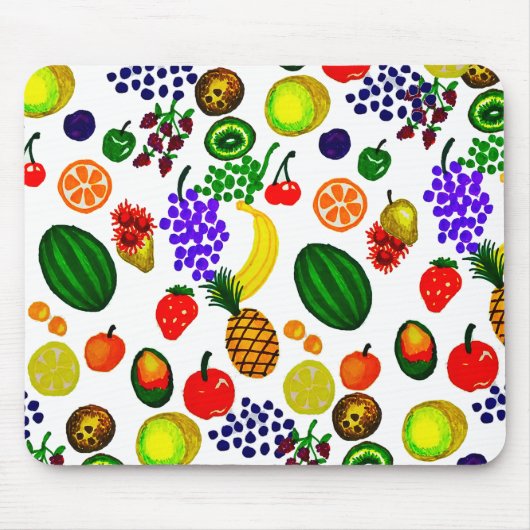 Hand Drawn Fruit Medley Pattern Muismat (Voorkant)
