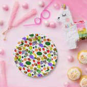 Hand Drawn Fruit Medley Pattern Papieren Bordje (Feest)