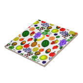Hand Drawn Fruit Medley Pattern Tegeltje (Zijkant)