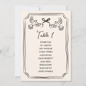 Hand drawn Funky Doodle Wedding Table Seating Kaart (Achterkant)