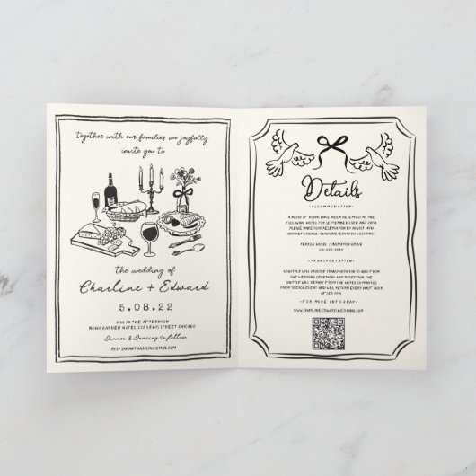 Hand Drawn Funky Drawing Handwritting Wedding  (Binnen)