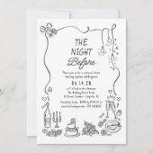 Hand Drawn Funky Whimsical Rehearsal Dinner Kaart (Voorkant)