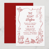 Hand Drawn Funky Whimsical Rehearsal Dinner Kaart (Voorkant / Achterkant)