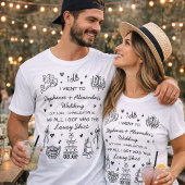 Hand Drawn Funny Custom Wedding Favor Merch T-shirt
