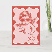 Hand Drawn Funny Romantic Cupid XO Valentines Day Feestdagen Kaart (Voorkant)